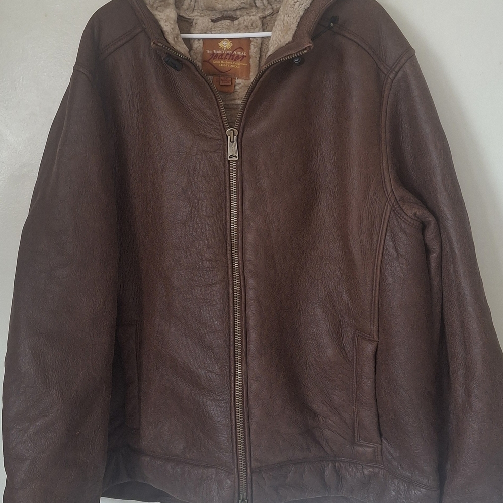 The Territory Ahead Santa Barbara Dark Brown Leather Jacket W/ Sherpa